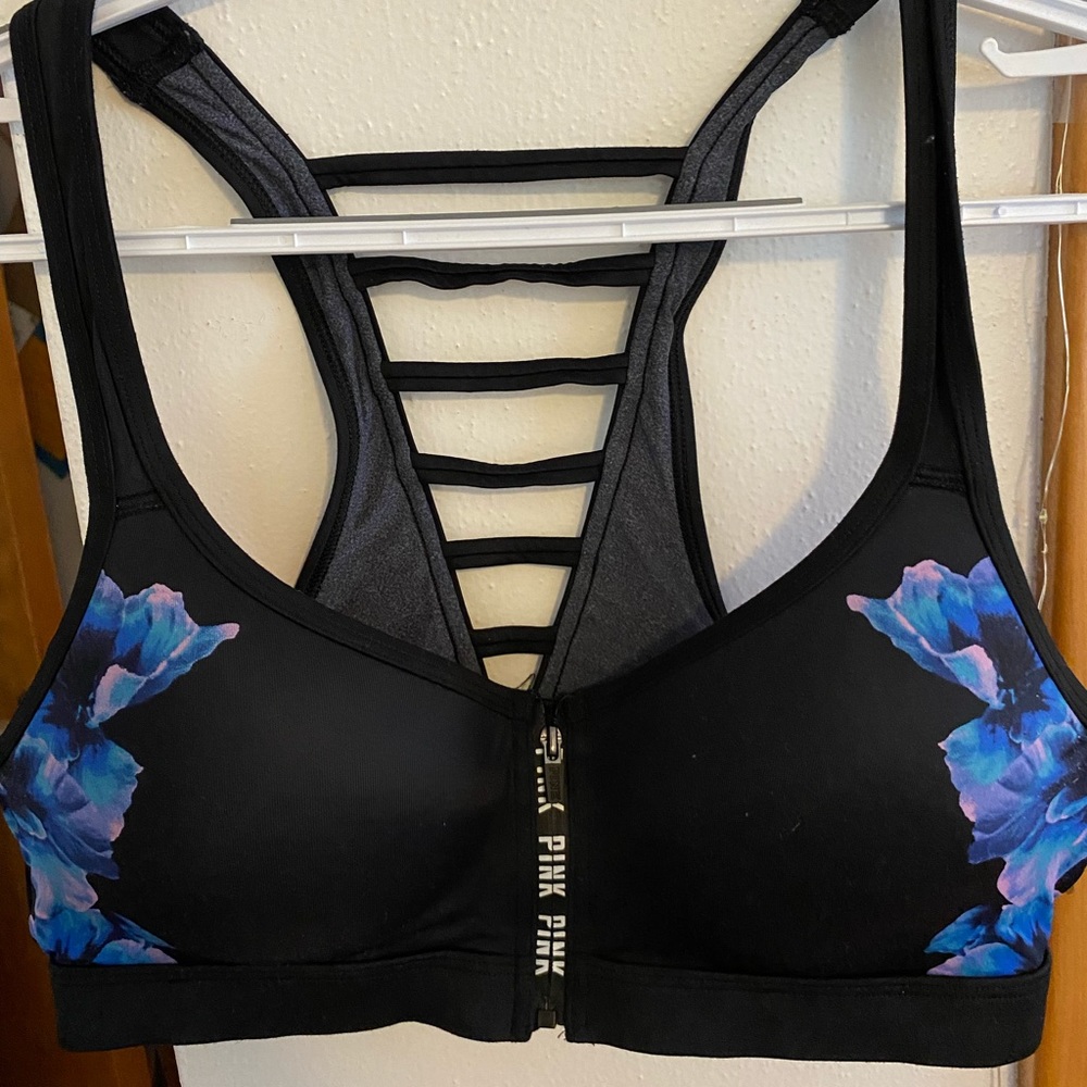 Pink Victoria’s Secret Zip Up Sports Bra